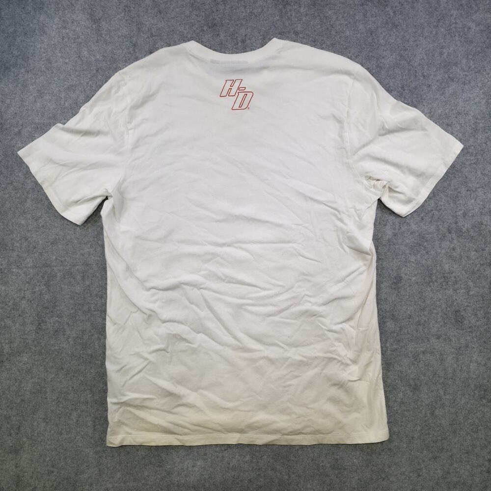 Harley Davidson Motorcycles T Shirt Mens XL White Vertical Stripe Bar Shield Tee - Picture 7 of 9